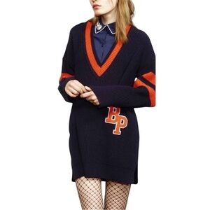 Baum und pferdgarten | navy blue vneck sweater dress tunic top oversized (L?)